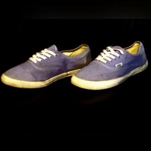 90s denim white blue vans, women's size 8 men 6.5